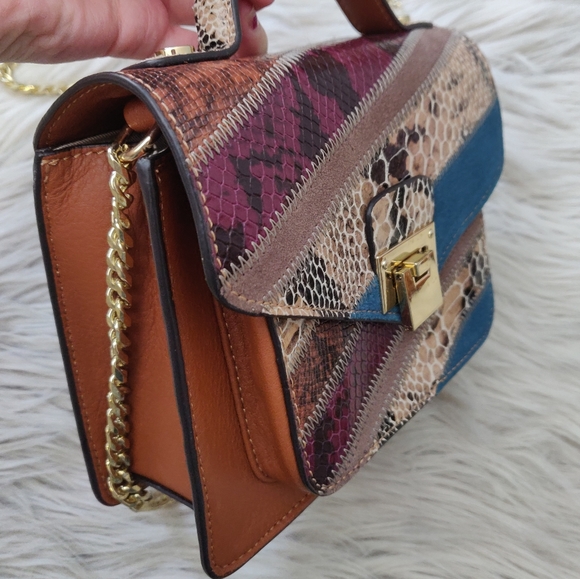 Sam Edelman Mini Crossbody Kylie Patchwork Brown - Picture 7 of 12